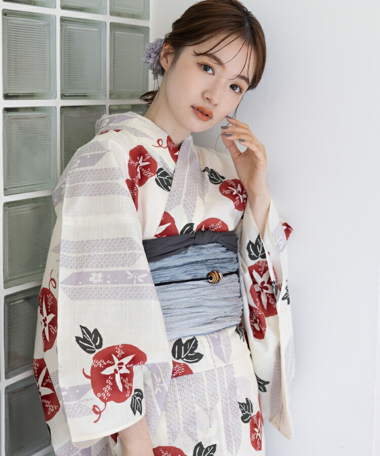 こだわり浴衣 5点仕掛ける (浴衣/帯/サボ/腰紐/着付け冊子本) ※スピード競技兵児帯は別売り 浴衣 レディース 浴衣 仕掛ける変わり織出どころ 白いこと系 赤いこと 槿花 朝顔 あさがお