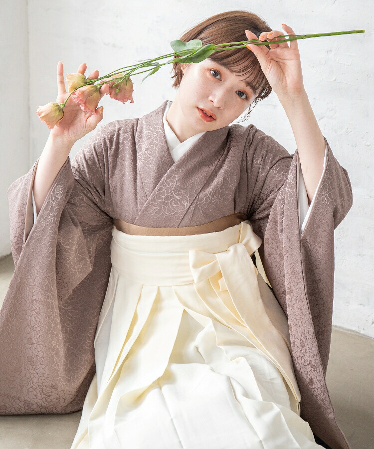 こだわり袴3点セット -ニュアンスカラー- モカ