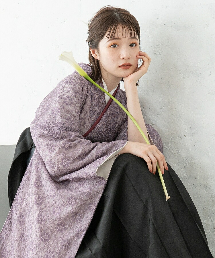 こだわり袴3点セット -レース- パープル|ゆかた館 グレース