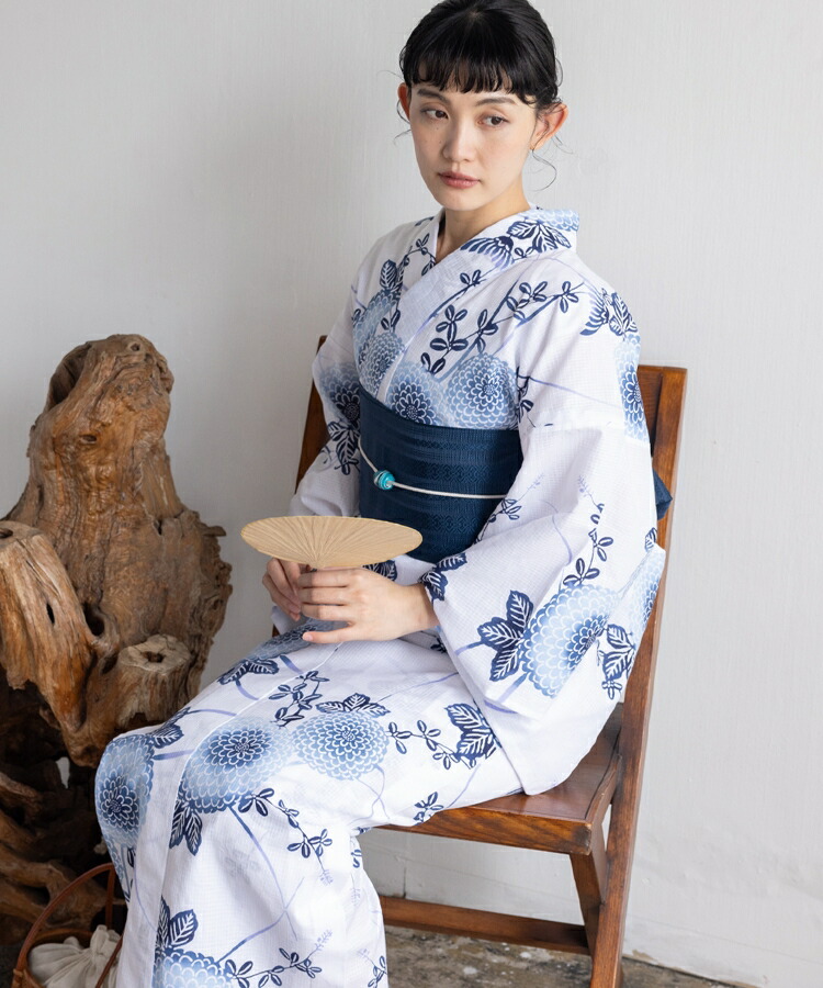 新品　女性　浴衣　菊柄　青　プレタ　仕立て上がり　トールサイズ　LL 紅梅生地 新品 女性 浴衣 菊柄 青 プレタ 仕立て上がり トールサイズ LL