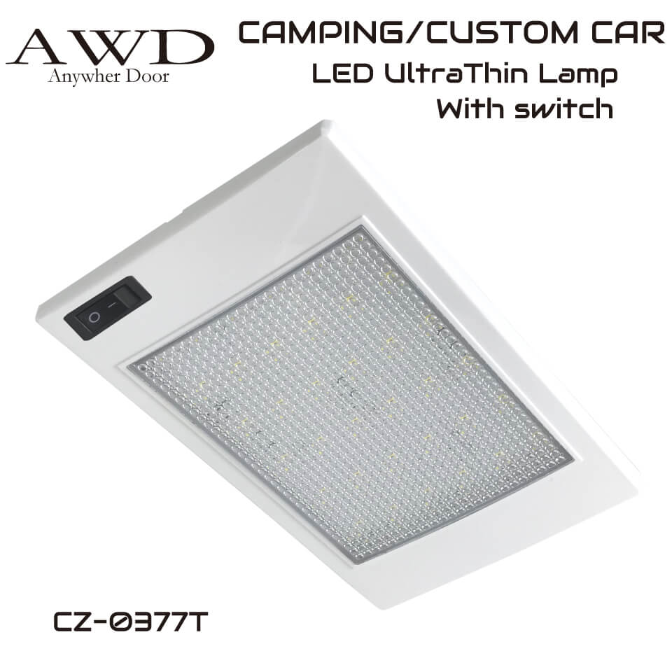 DC12V LED 薄型インテリアライト スイッチ付 自動車照明 車中泊 キャンプ【CZ-0377-T】
