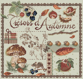 楽天市場 フランスのクロスステッチ 刺繍図案 秋の宝物 Tresors D Automne マダム ラ フェ Madame La Fee グレイスワーク