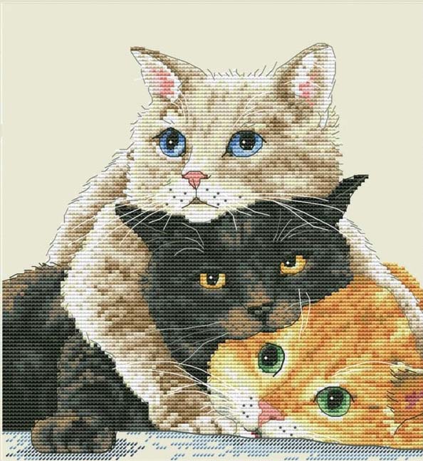 ☆完成品☆ハンドメイド クロスステッチ 散らかったお店 猫 魚 刺繍 71ZhONjmaDL._UF350,350_QL50_.jpg