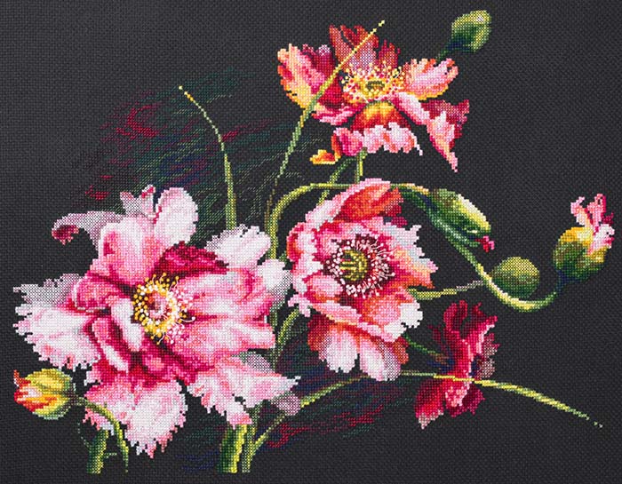 メール便送料無料 クロスステッチ 刺繍キット マジックニードル Magic Needle ポピーのミステリー 14ct 植物 花 クロスステッチキット ししゅう 刺繍