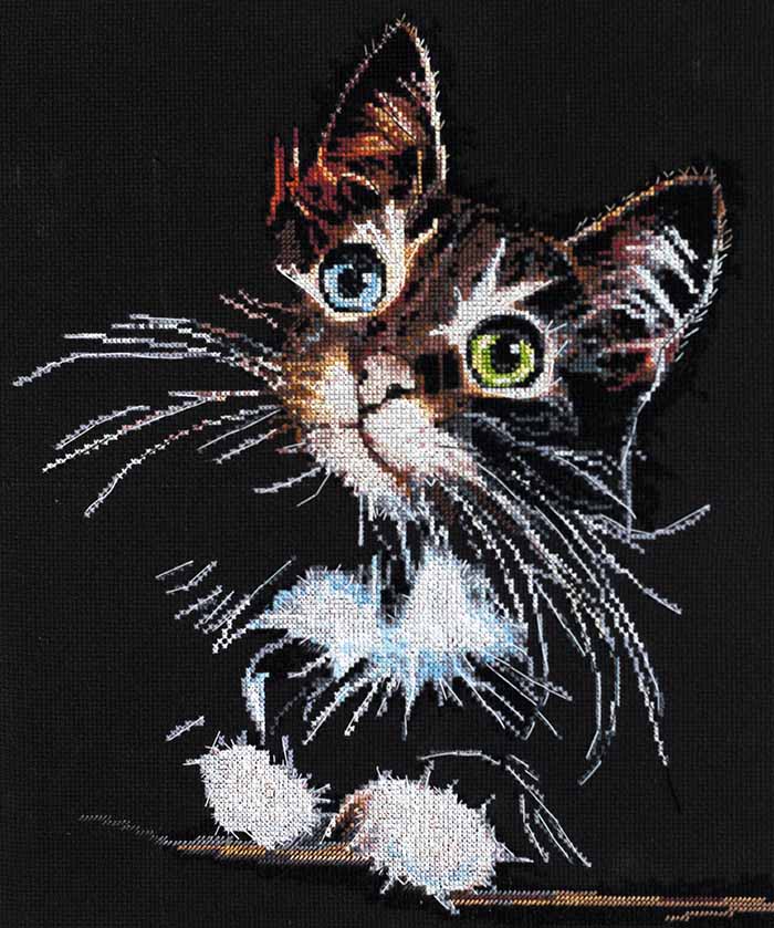 メール便送料無料 クロスステッチ 刺繍キット アブリスアート Abris Art ふわふわな子猫 14ct 動物 猫 クロスステッチキット ししゅう 刺繍
