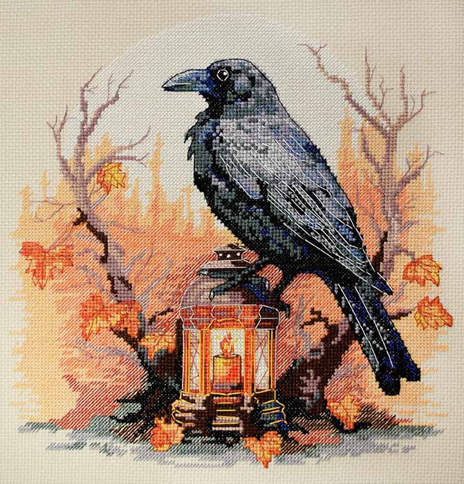 メール便送料無料 クロスステッチ 刺繍キット アブリスアート Abris Art 夜警 14ct 動物 カラス ハロウィン クロスステッチキット ししゅう 刺繍