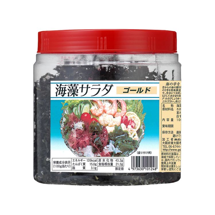 ケース ジーエスフード 海藻サラダ ゴールド 100g 6個入 業務用食品材料 飲食店 乾燥 酢の物 サラダ わかめ 昆布 茎わかめ 赤すぎのり 白すぎのり 赤トサカ 6保存方法 日大など減額 Diasaonline Com