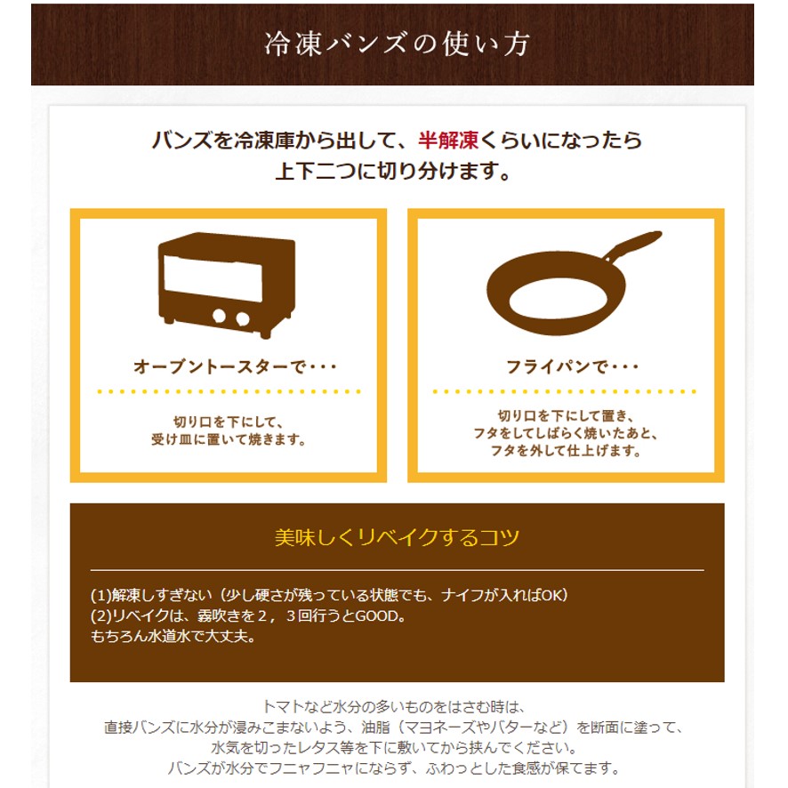 冷凍バンズの使い方