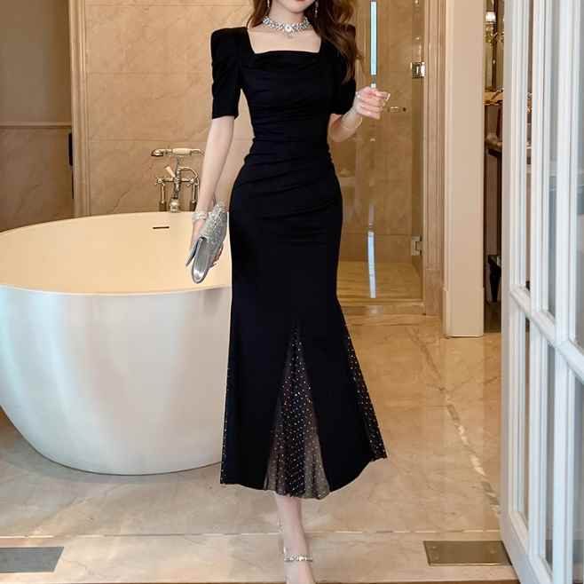 お召しもの 衣装お召しもの 寄りあい 御芽出度 二次会 交歓会 フォーマル キャバ 待ち合い室 野球クラブ ロング 半袖 パフ捩り 袖あり 真四角のど首 襟なし 人魚 細長い切口 チャック 御機嫌酉の方角 ポリエステル 好いたらしい 好いたらしいめ 分かりやすい 成年者好いたらしい 雅びやか 今めかしい