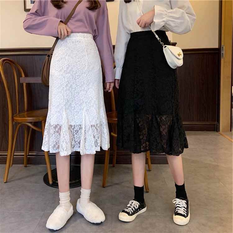 レディース スカート ボトムス マーメイドスカート ロングスカート レーススカート 膝丈 マーメイド フィッシュテール フェミニン レース ハイウエスト 透け感 大人可愛い きれいめ シンプル 上品 おしゃれ ガーリー エレガント キュート ロマンティック 花 フラワー 春