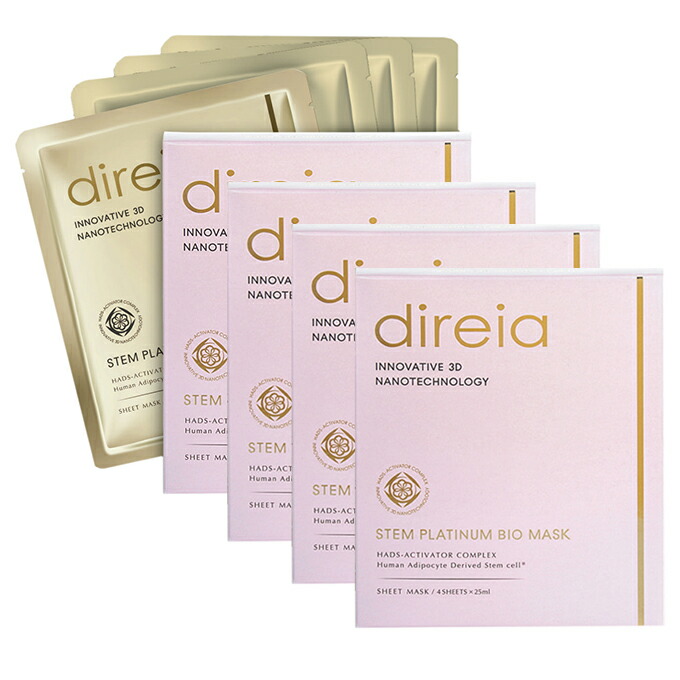 お得ユーグレナ吉祥天書き割り Direia 恍ける 4pcs×4個  Stem Platinum Bio Mask ディレイア ステム プラチナム バイオ恍ける