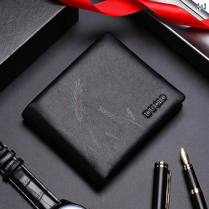 財布 メンズ レザー 二つ折り ウォレット ビジネス おしゃれ ショート 革 免許証 薄型 カード ブラック ブラウン