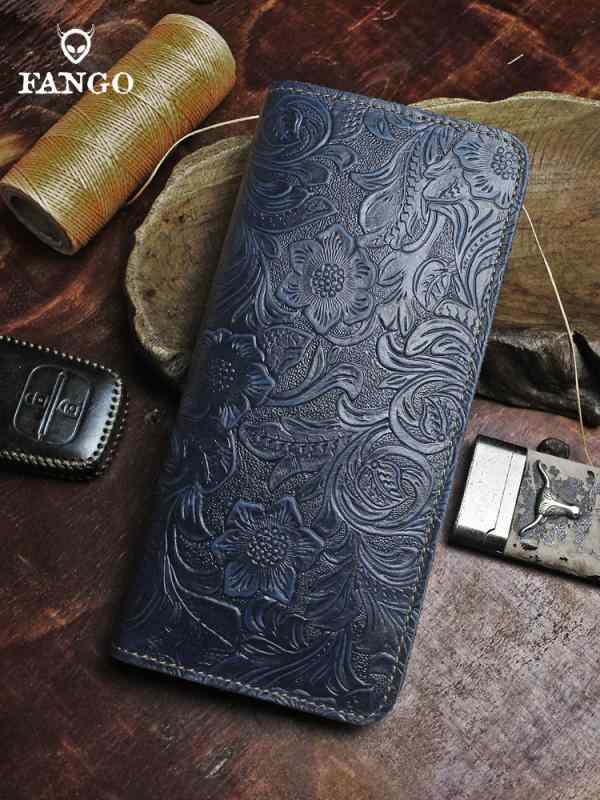 楽天市場】イタリア製 レザー 花柄型押し 長財布 牛革 ブラウン 茶