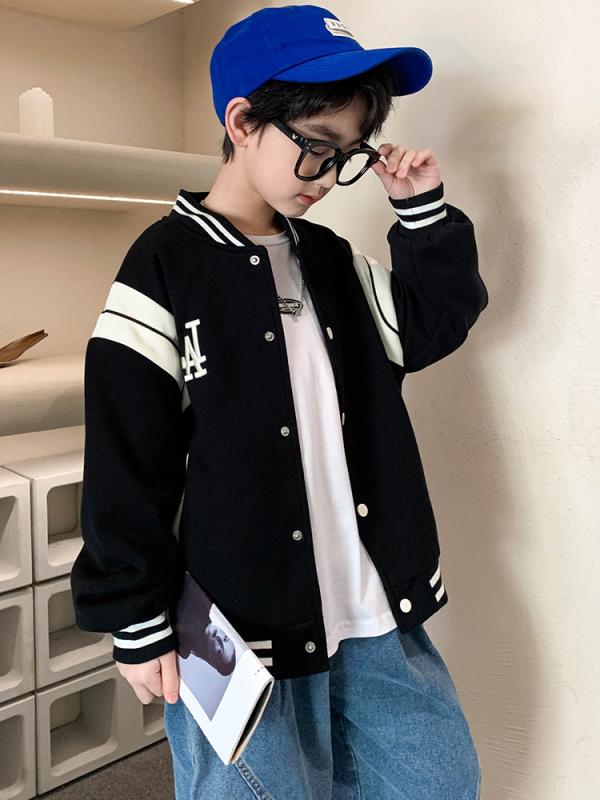 スタジャン キッズ 男の子 子供服 アウター ジャンパー トップス 秋冬 ジャケット 長袖 韓国 黒 赤｜Grams店