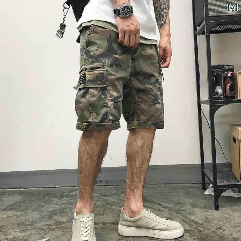 ハーフパンツ メンズ 迷彩 カモフラ ショーツ 短パン ショートパンツ 半ズボン カジュアル 大きいサイズ 春夏 アメリカン ツーリング グリーン