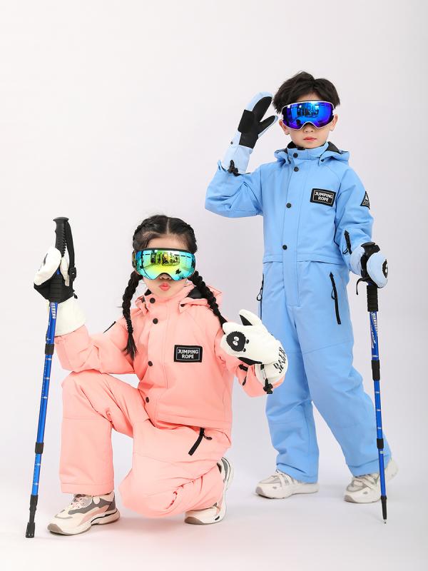 スノーボードウェア スキーウェア キッズ ジュニア 子供 防水 パンツ スーツ 男の子 女の子 ピンク ブルー イエロー｜Grams店