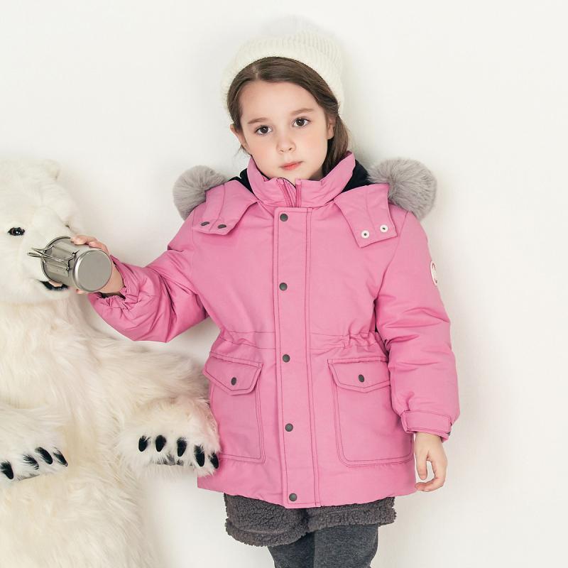 ダウンジャケット キッズ コート 子供服 アウター おしゃれ かわいい 女の子 暖かい 厚手 秋冬 ファー フード ピンク|Grams店
