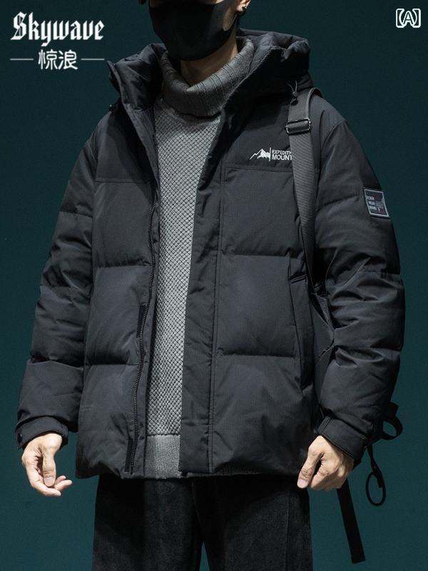 落ちこむ上衣 メンズ 遊撃手 アウター 防寒 流行り物 今めかしい ボンネット付き添い人 気が大きい大きさ 秋冬 朦々たる 生あたたかい 心地よい 黒いこと 緑であること カーキ