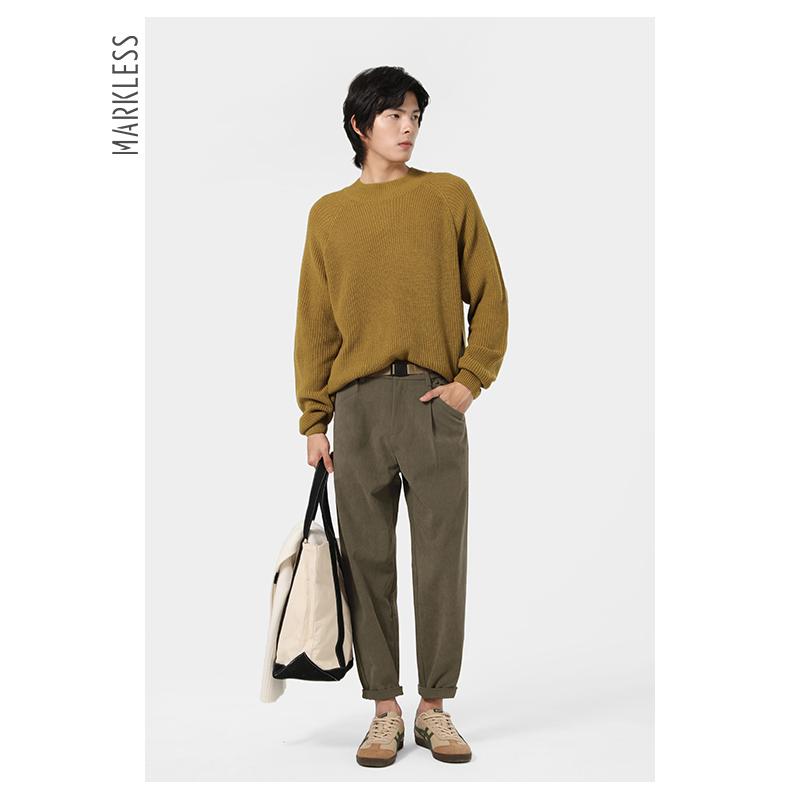 コーデュロイ パンツ メンズ 秋冬 ボトムス カジュアル ファッション 暖かい ストレート 厚手 カーキ ブラック