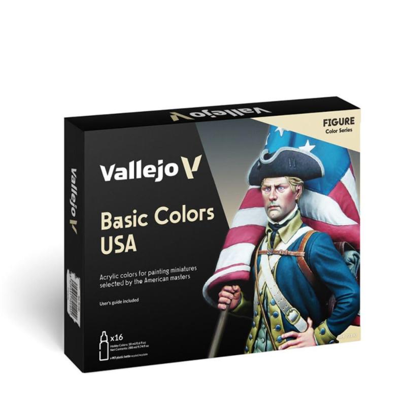Model [バジェホ]Vallejo Basic USA Colors アクリル Paint Set, 17ml VJ70140 [並行輸入品]