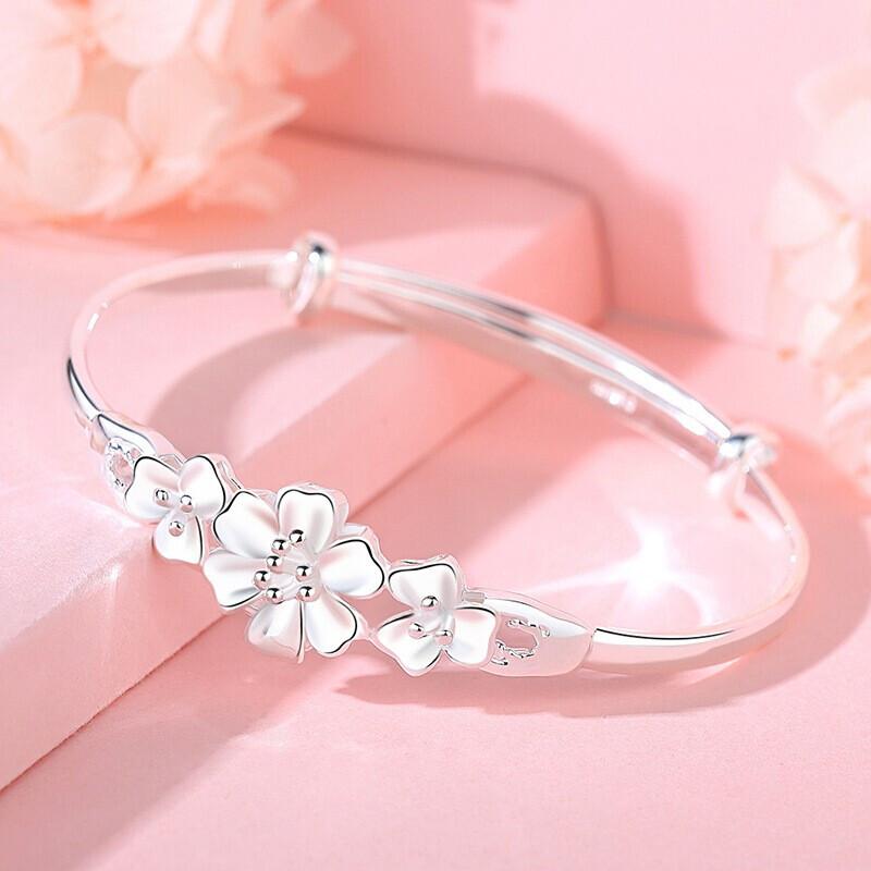 バングル レディース アクセサリー ブレスレット 腕輪 ジュエリー 純銀 S999 スターリングシルバー クローズドタイプ ギフト プレゼント 誕生日 彼女 シルバー