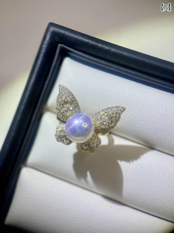 指輪 リング 空枠 レディース アクセサリー パーツ 材料 装飾 土台 かわいい おしゃれ ジュエリー DIY パール用 S925 バタフライ ゴールド シルバー