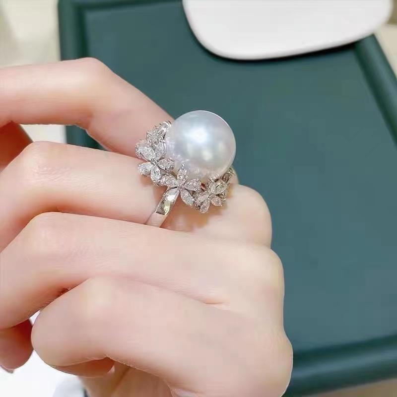 指輪 リング 空枠 レディース アクセサリー パーツ 材料 装飾 土台 かわいい おしゃれ ジュエリー DIY パール用 シルバー ゴールド｜Grams店