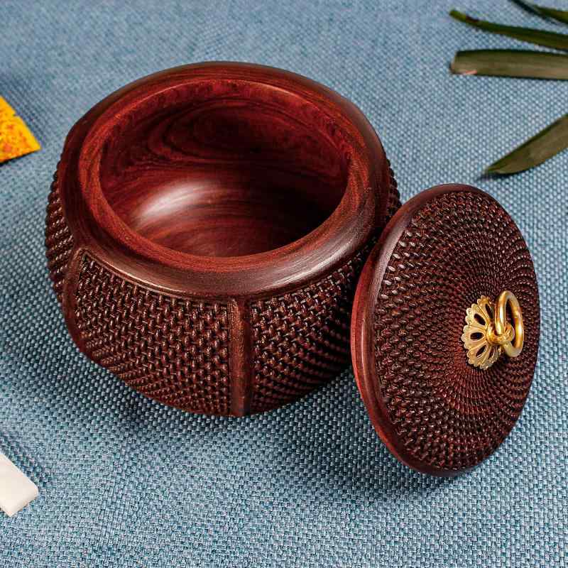 茶筒 レトロ 木製 おしゃれ キャニスター 紅茶 コーヒー 豆 容器 中国 木彫り 小さい コンパクト