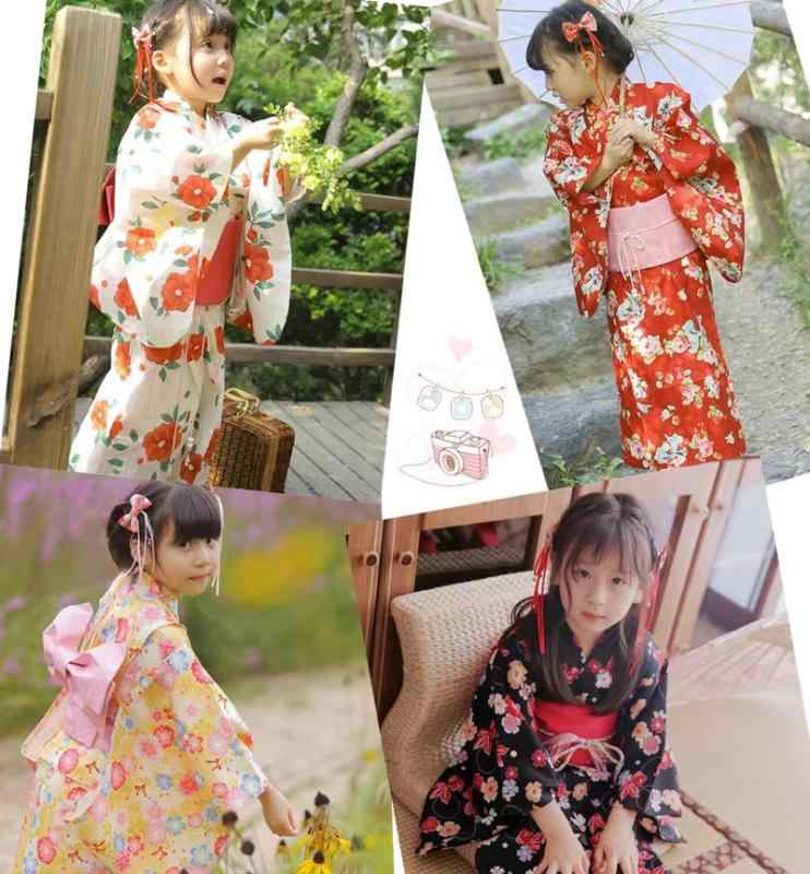 御嬢さん 浴衣 御召しもの 春夏 愛くるしげ お祝い事 火工品市民大会 ポリエステル 桜 白いこと 黒いこと 赤いこと
