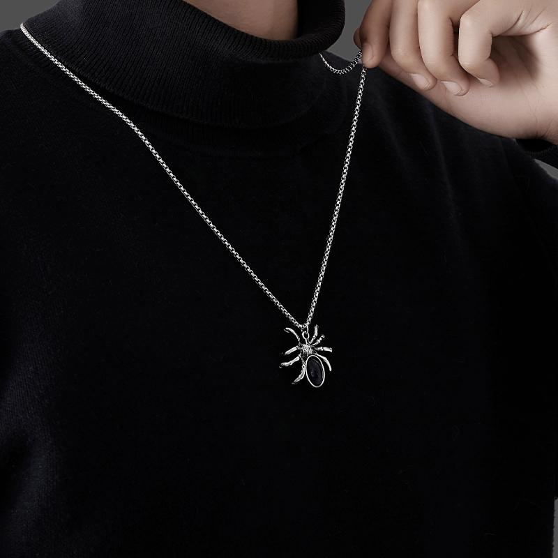 925 スパイダー ペンダント スパイダーペンダントネックレス 925シルバー 牙付きスパイダー