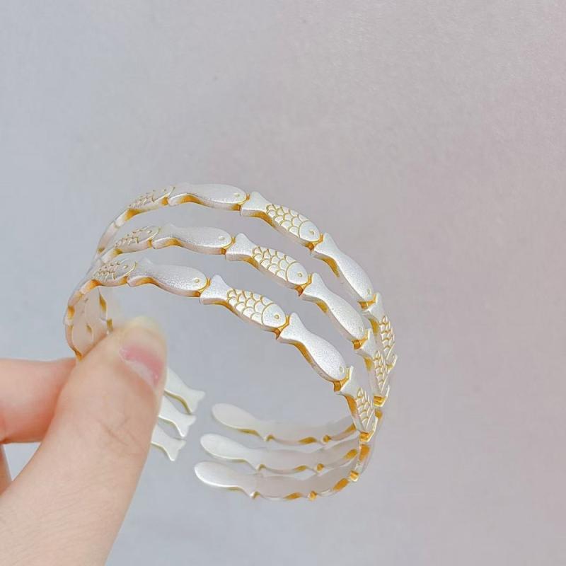 バングル レディース アクセサリー ブレスレット 腕輪 ジュエリー 純銀 S999 ギフト プレゼント 誕生日 シルバー 小魚