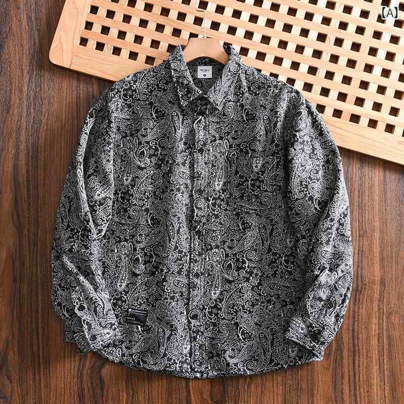 楽天市場】ペイズリー柄 シャツ メンズ バンダナ柄 春 アメリカン 長袖