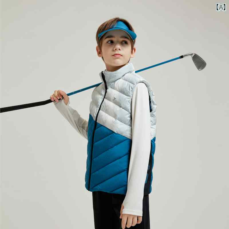 ダウンベスト キッズ 男の子 アウター 子供服 ジャケット 冬 暖かい カジュアル スポーツ ホワイトダックダウン|Grams店