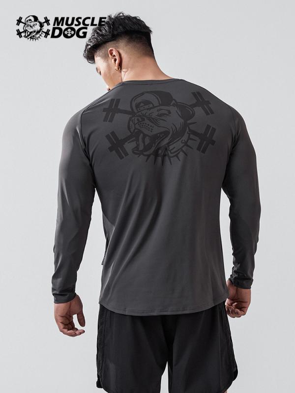 トップス メンズ 長袖 ジム フィットネス 筋トレ ポーツ タイツ tシャツ 春スリム ストレッチ プロ トレーニング 服 グレー ホワイト