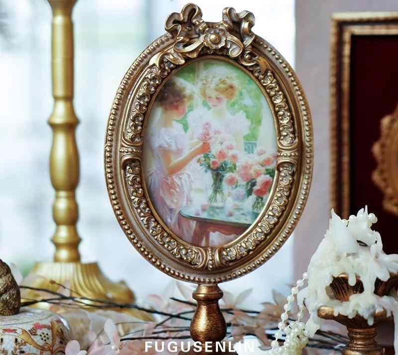 フォトフレーム おしゃれ 写真立て レトロ 額縁 家庭用 家具 彫刻 装飾 ノスタルジック ゴールド