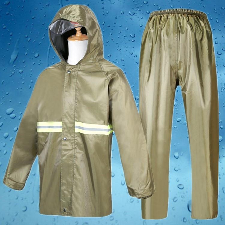 レインコート カッパ レインウェア レインスーツ 雨具 ポンチョ バイク 自転車 レインパンツ 厚手 反射板 防水 防雨 二重層 セキュリティ デューティ オックスフォード シングル フィッシング ネイビー レッド ブラック