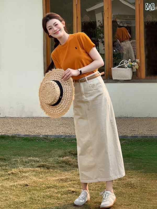 【極美品】BEIGE,　PONS　スリットデニムスカート　ホワイト ロングタイトデニムスカートバックスリット[品番：II000006747