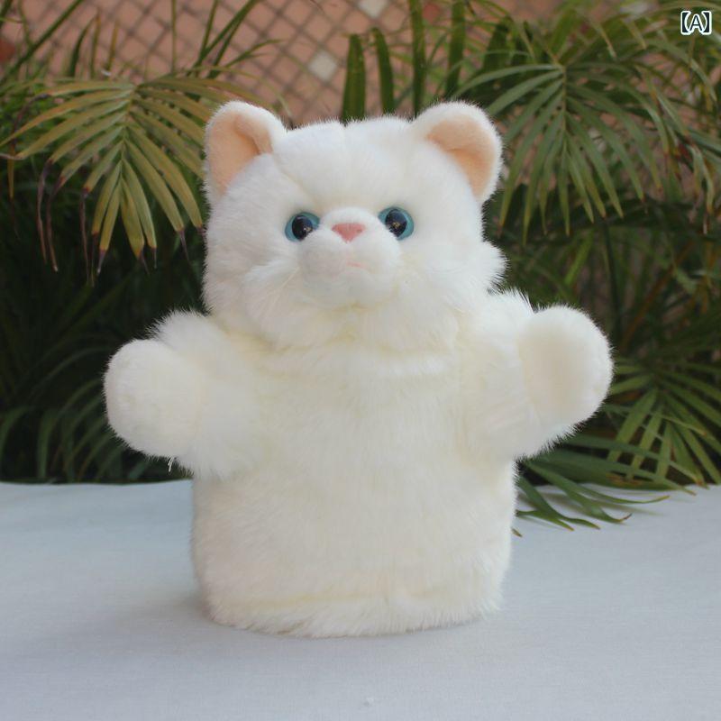 ハンドパペット 人形 ぬいぐるみ 知育 手遊び 幼稚園 おもちゃ 動物 グローブ 猫 猫 子供 腹話術 ギフト プレゼント