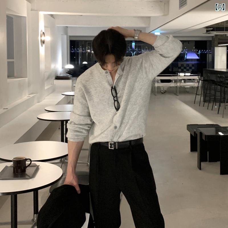 編み物 メンズ ジレー 馬鹿でかい大きさ ゆったり 心地好い 烏兎 薄っぺら 韓国 ラウンド素っ首 スウェーター トップス 赤銅色 米国海軍 黒いこと