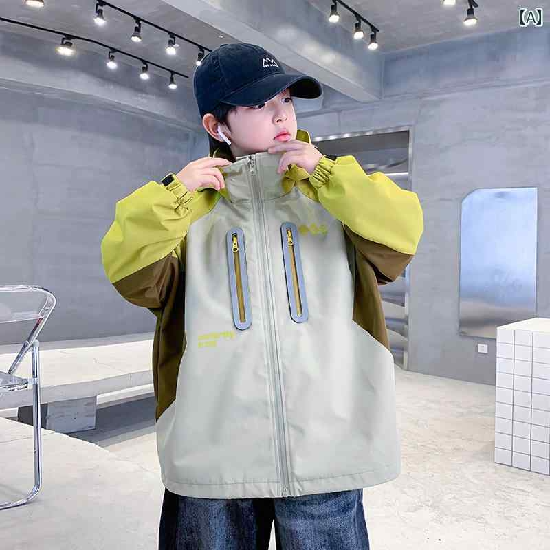 ジャケット キッズ 男の子 子供服 アウター ジャンパー トップス 秋冬 長袖 コットン 厚手 ベビー 黄緑 オレンジ
