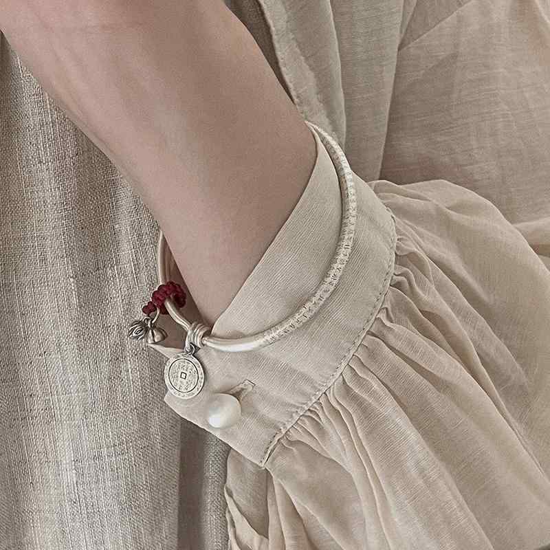 バングル メンズ レディース アクセサリー ブレスレット 純銀 般若心経 山 幽霊 花 蓮 鵬 ソリッド シルバー