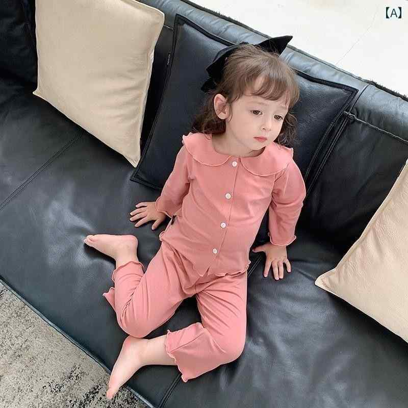 ベビー服 セットアップ 薄手 子供 女の子 かわいい パジャマ 春夏 通気性 2点 長袖 ホーム ピンク ブルー