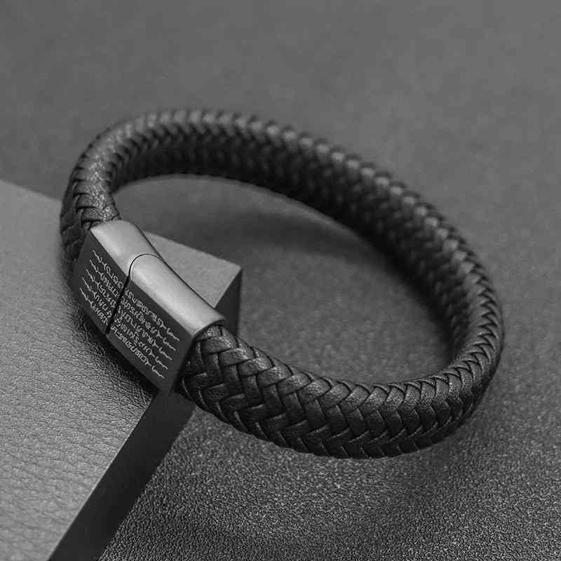 バングル アクセサリー ブレスレット レトロ 経典 黒編み 革 ロープ ジュエリー ブラック