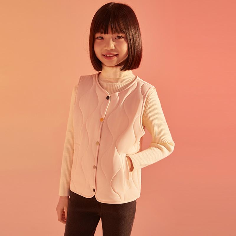 ダウンベスト キッズ 男の子 女の子 アウター 子供服 秋冬 制服 暖かい 厚手 ウール サーマル ピンク ホワイト ブラック