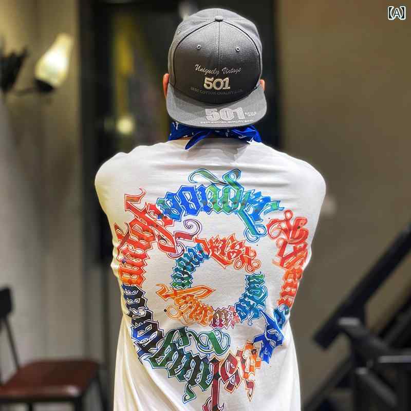tシャツ かっこいい ギャング タトゥー アーティスト リング模様 チカーノ バイカー ラウンドネック ホワイト