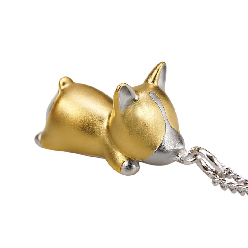 ネックレス レディース アクセサリー おしゃれ 干支 コーギー かわいい 犬 ペンダント 誕生日 プレゼント シンプル 男女兼用 シルバー｜Grams店