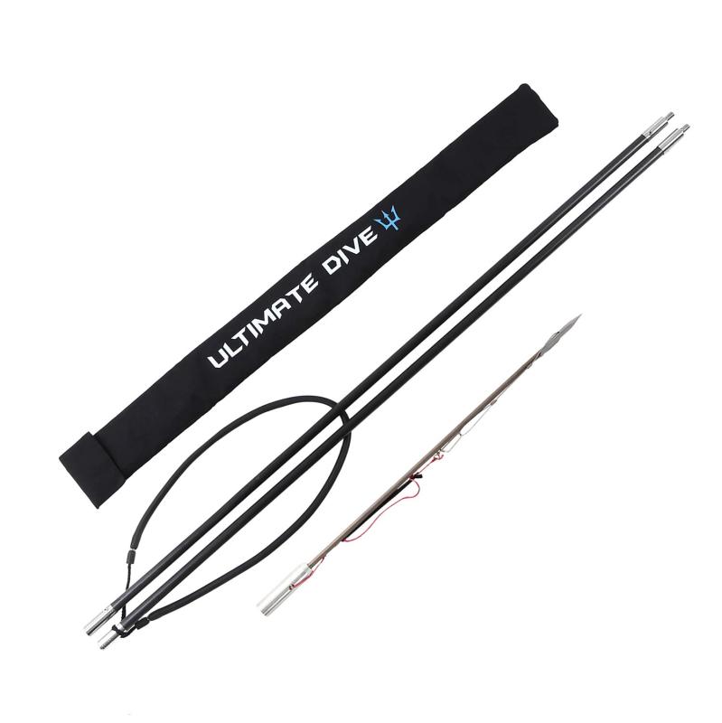 Ultimate Dive チョッキモリ (カーボン ポール / 225cm) 軽量で射速 高いホールド力で獲物を逃がさない (防サビ加工/耐久性) 魚突き 魚取り モリ突き スピアフィッシング 手モリ モリ先 ダイビング｜Grams店