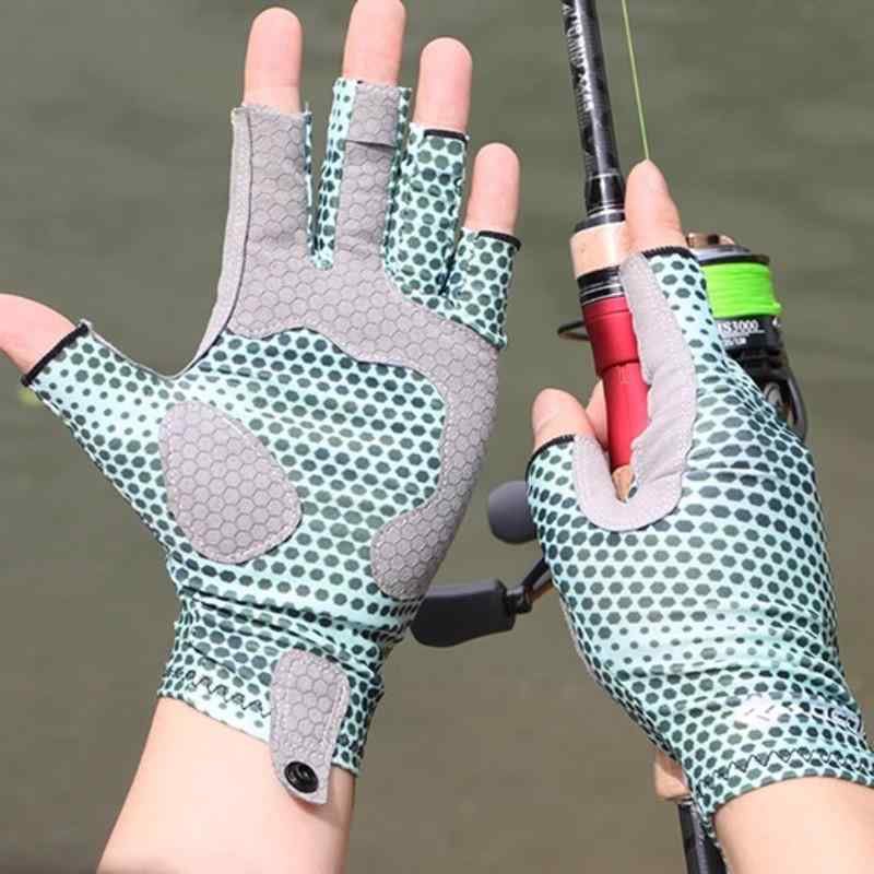 フィッシンググローブ 夏 釣り アウトドア 手袋 日焼け防止 滑り止め 屋外 5本指 弾性 水色 ネイビー ヒョウ柄 4,811円