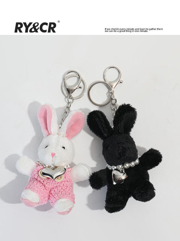 楽天市場】キーホルダーぬいぐるみ かわいい リボン パール ウサギ