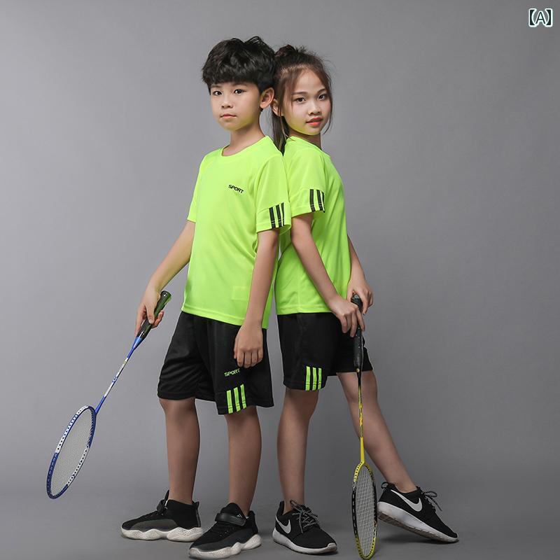 バドミントン ウェア スポーツ キッズ ファッション おしゃれ 男の子 女の子 子供 卓球 テニス 長袖 速乾 ランニング トレーニング グリーン ブラック ブルー